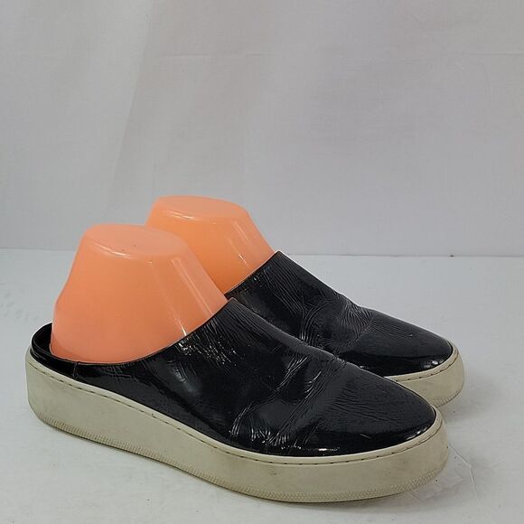 Free People Whynwood Black Patent Leather Slip On Women's Mule - Picture 1 of 14
